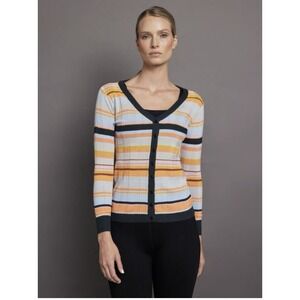 Carbon‎ 38 The Travel Sweater S Striped Cardigan NWT Athleisure Minimalist Chic